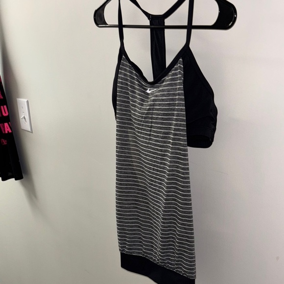 Nike Black and Gray Striped Tank Top - Picture 1 of 9